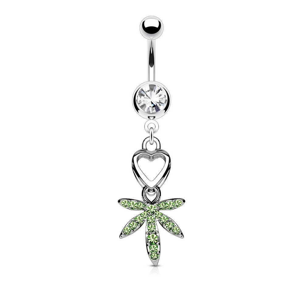 Pot Leaf Belly Button Ring - Picture 1 of 1
